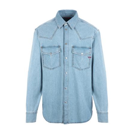 Diesel, Shirts Blauw, Heren, Maat:M