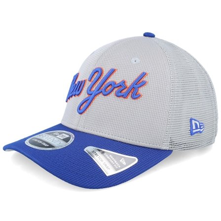 New Era - MLB Grå trucker Keps - New York Mets MLB Batting Practice 9SEVENTY Grey/Royal Trucker @ Hatstore