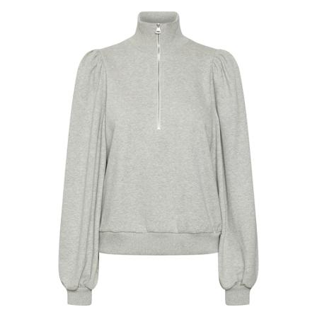 Gestuz NankitaGZ Zipper Sweatshirt Grå, Dame Sweatshirts