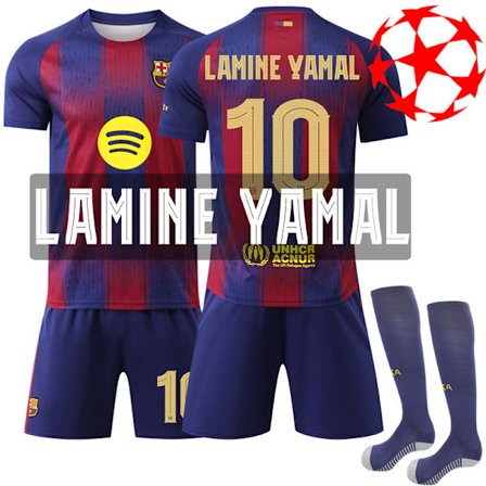 Åndbar hurtigtørrende jersey 2526 Barcelona hjemme Messi fodbolddragt