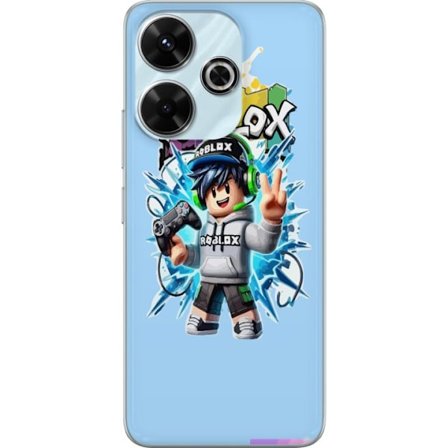Kompatibelt Mobilskal till Xiaomi Xiaomi Redmi 13 Färgstark Roblox-karaktär med handkontroll och energifylld splash art design, perfekt för barnrum