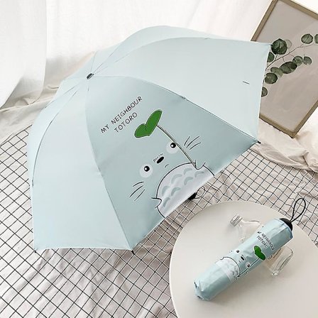 Cartoon Totoro Regn- og Solparaply til Kvinder Vindtæt Japansk Glibli Studio UV-paraply Bærbar Parasol Fin Gave (FMY)