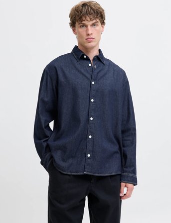 Jack & Jones Jornorrebro Denim Shirt Ls Sn - Navy - XXL