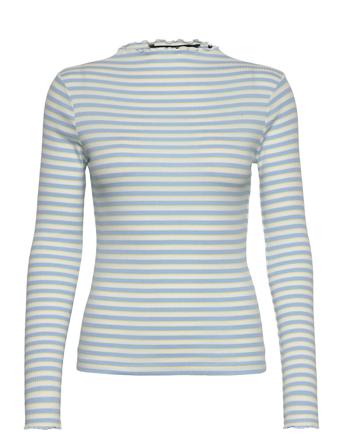 Vmvio L/S High Neck Strip Blouse Patterned Vero Moda