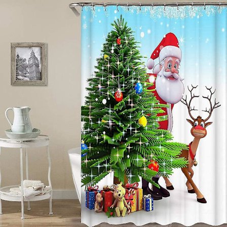 Julklappsduschdraperi Vattentätt Anti-mögel Duschdraperi
