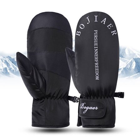 Dame Plysjhansker Snowboard Skihansker SVART