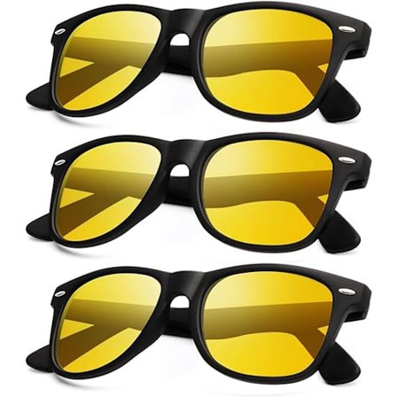 Polariserade solglasögon (3-pack - gula tonade linser) för män och kvinnor