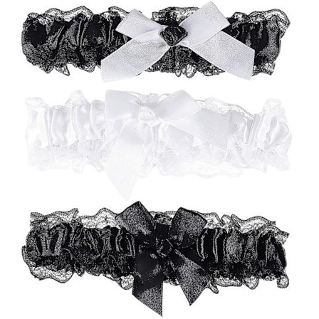 3 st. Bälte Kvinnor Vit Svart Spets Strumpeband Brud Ben Band Vintage Bröllop Strumpeband Delikat Lår Ring