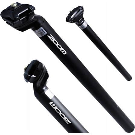 ZOOM Satulatolppa 31.2 x 400 mm, Musta Ilmastokestävä Pyöräilykomponentti