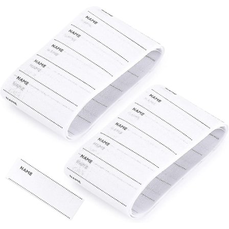 200 Navneskilt for Klær - Blanke Navneskilt - Vaskbare Navneskilt for Barn - Skoleuniform - Vevd Stoff - Personlig Skrivebare