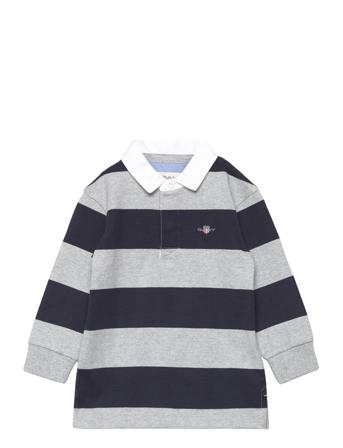 Striped Shield Heavy Rugger T-shirts Polo Shirts Long-sleeved Polo Shirts Multi/mønstret GANT*Betinget Tilbud