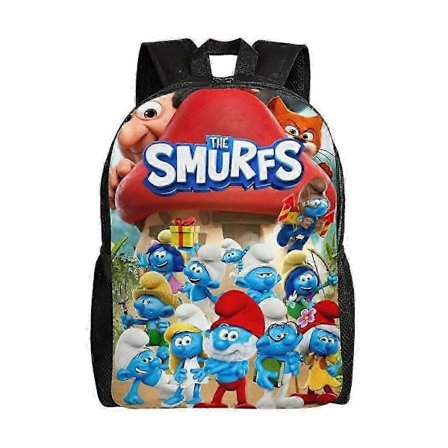 b2236 Smurfene Skolesekk Tegneserie Ryggsekk Mote Gutter Sekk Student Skolesekk Reise Ryggsekk uji2236