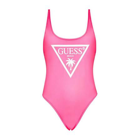 Guess 1 piece logo swimsuit Pink, Dame Badedragt