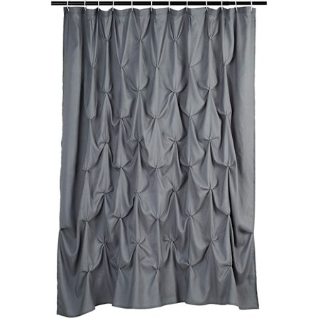 Harmaa - 183x183cm - Vohvelikudottu suihkuverho, polyesteri
