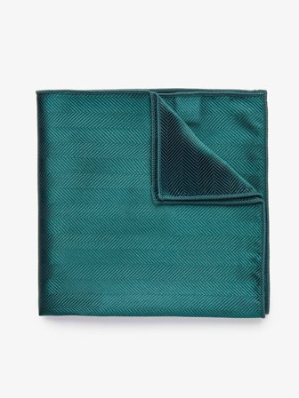 John Henric Men's Grünes Einstecktuch mit Fischgrätenmuster Size Onesize