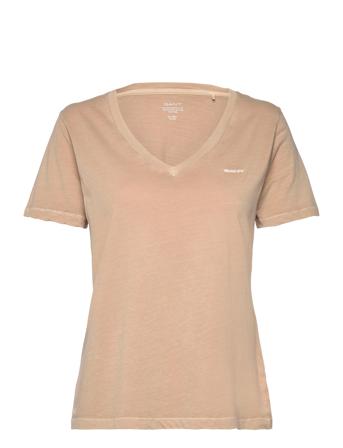 Reg Sunfaded Ss V-Neck T-Shirt Beige GANT