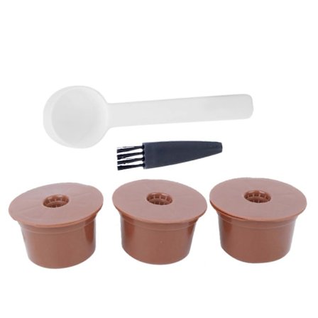 Genopfyldelig Genanvendelig Kaffekapsel Filter Kop Udskiftningssæt til Caffitaly med Børste og Ske