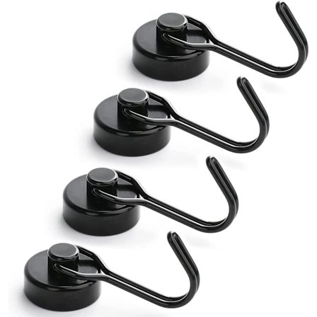 Set med 4 magnetiska kylskåpskrokar, 15 kg kraftfull neodymiummagnet,