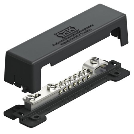 Obo Bettermann 5015111 Potentiaalintasauskisko nikkelipinnoitettua messinkiä, Maadoitus & salamasuojaus