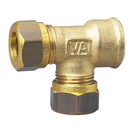 Vatette FG0376654 T-kobling 90°, innv. gjenge side, 15 x 15 mm x G15, Installasjon