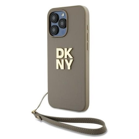 DKNY Håndledsrem Stock Logo etui til iPhone 15 Pro - beige