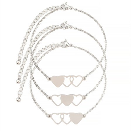 3 kpl Ruostumattomasta teräksestä valmistettuja kaulakoruja parhaille ystäville, sopivat 3 siskolle ja 3 ystävälle, hopea