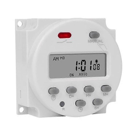 1 Sekunds Intervall 12v Digital LCD Timer Bryter Ukentlig Programmerbar Tidsrelé Programmer Cn101s -Sy