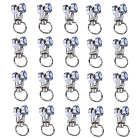 20-pakning gardinrullhjul, gardinrullhjul i metall, glideskinner