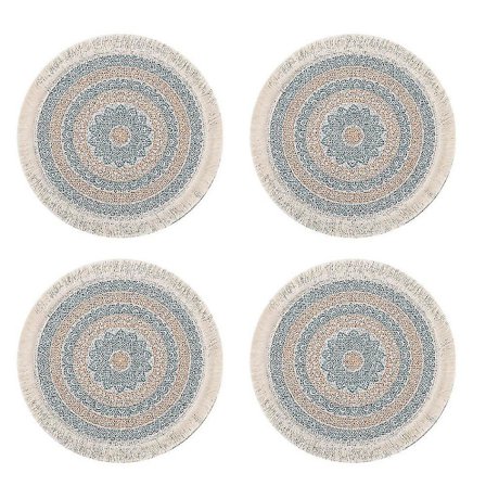 4 stk Bohemske Vevde Bomullsunderlag Hjemmedekorative Underlag (oransje)