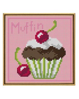 Stickpackung Bild Cupcake mit Kirsche