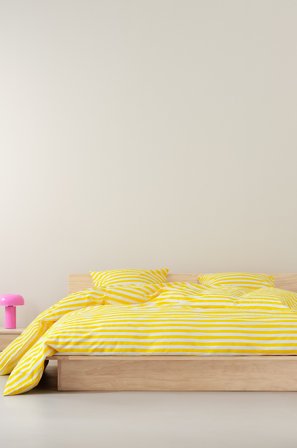 Jotex - Dynetrekksett Dobbeltseng Økologisk Klar gul/hvit - KAYO - Kjøp Dobbeltseng hos Jotex