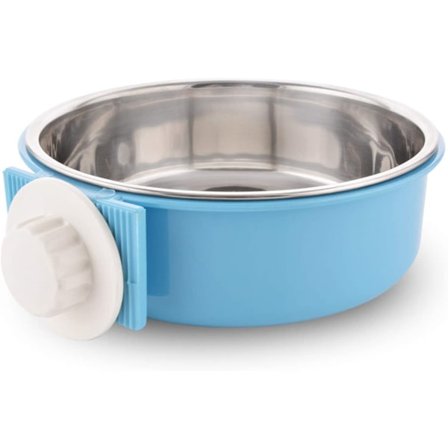 Hundskål Avtagbar Rostfritt Stål Vatten Mat Matare Skålar Bur