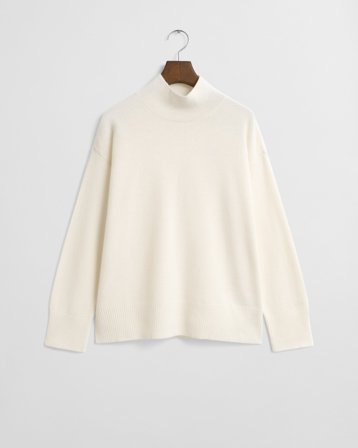 GANT Damen Superfine Lambswool Rollkragenpullover (M) Weiß