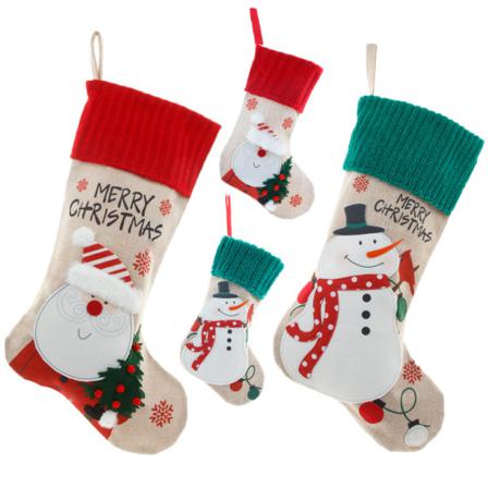 4 St Dekorationer De Noël Lin Broderie Vieux Bonhomme De Neige C