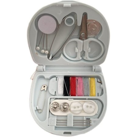 (lyseblå) Sykit, 7 forskellige premium sytilbehør med æske, sykit til familiehjem, rejser til arbejde og nødsituationer