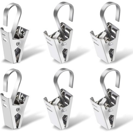 Curtain Clips, 100 st Små Metallgardinklämmor med Krokar