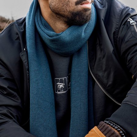 Hiems | Mörkblå Halsduk i Ullblandning för män - Halsdukar för vintern