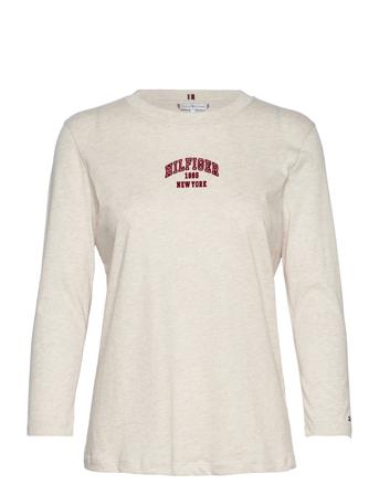 Reg Varsity C-Nk 3/4 Slv Langærmet T-shirt Hvid Tommy Hilfiger