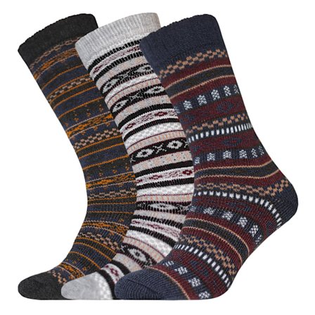 Womens/Ladies Nordic Wellington Socks (3-pack) UK 4-8 Marinblå/Grå
