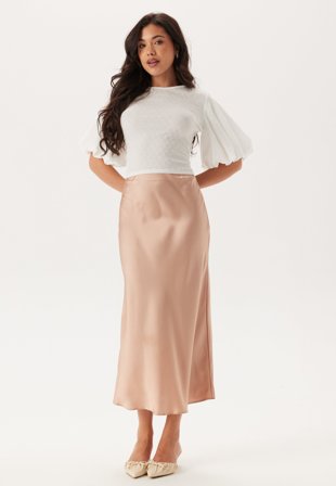 BUBBLEROOM-Satin Midi Skirt-XS