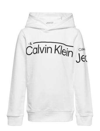Institutional Lined Logo Hoodie Hoodie Trøje Hvid Calvin Klein