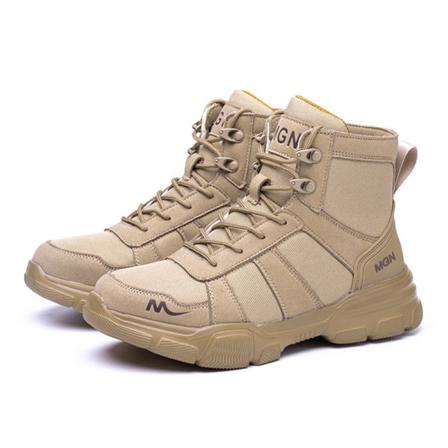 Sneakers Med Snörning För Kvinnor Med Hög Topp Platt Vattentät Skyddsstövel