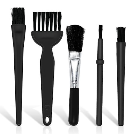 Svart - 5 i 1 Nylon Antistatisk Børstesett for PC-rengjøring Antistatisk Børst for Rengjøring av PC, Tastatur, Driver Backplane, Hovedkort 