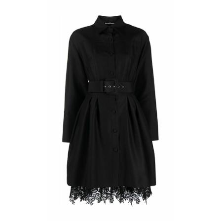 Ermanno Scervino Long-sleeved Mini Kjole Sort, Dame