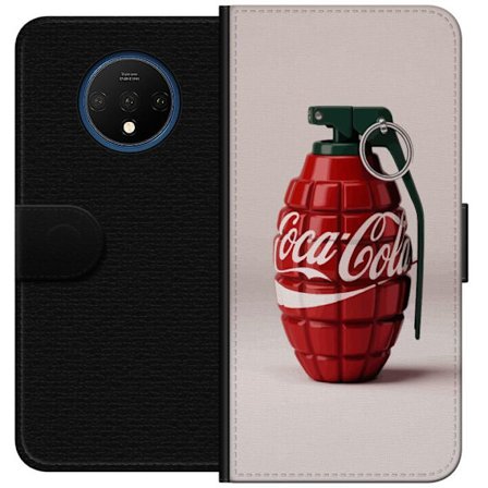 Kompatibel Tegnebogsetui til OnePlus OnePlus 7T Kunstnerisk illustration af Coca Cola granatæble i rødt og grønt, pop art inspireret motiv med lege