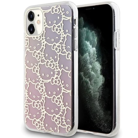 Hello Kitty IML Gradient Electrop Crowded Kitty Head Case til iPhone 11 / Xr - Pink