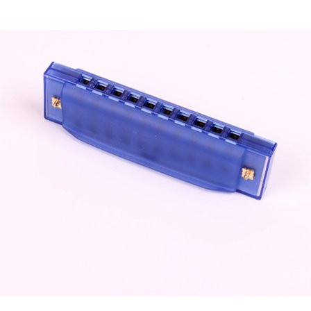 Fargerik munnspill med 10 hull i plast (blå) leketøy musikkinstrument