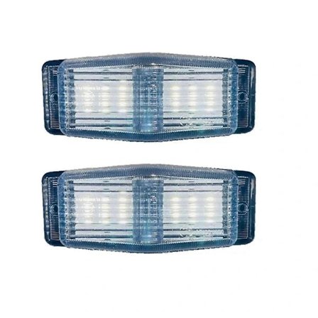 2 stk LED-markeringslamper Foran Doble Brennere Indikatorlampe For Mann Lastebil Lorry Frontgrill Lys A SvartGjennomsiktig