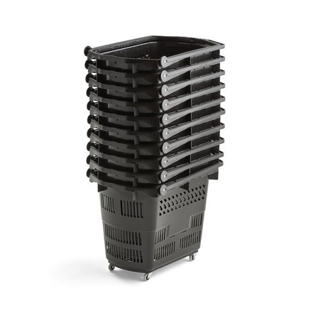 Shopping basket, 55 L, black, 10-pack