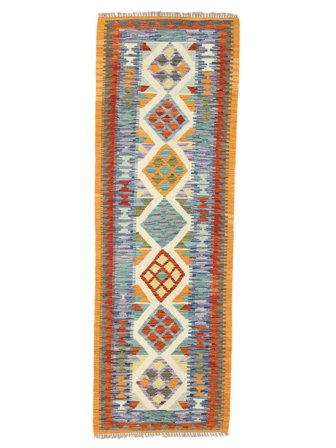 Kilim Afghan Old Style Rug Hand Woven 71X213 Runner Brown/Dark Grey Afghanistan